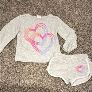 GAP Kids Heart Set - Gray with Pink and Blue Accents